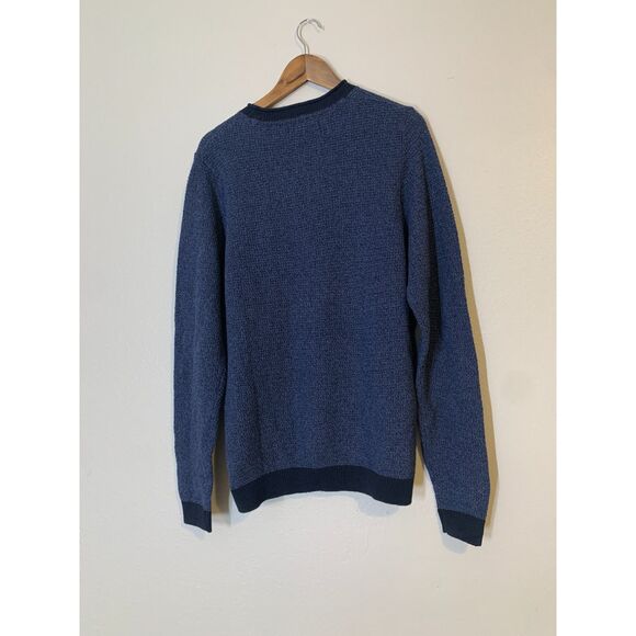 NWT Kenneth Cole Reaction Blue Sweater Mens Sz M Crew Neck Stripe Long Sleeve - Picture 3 of 8